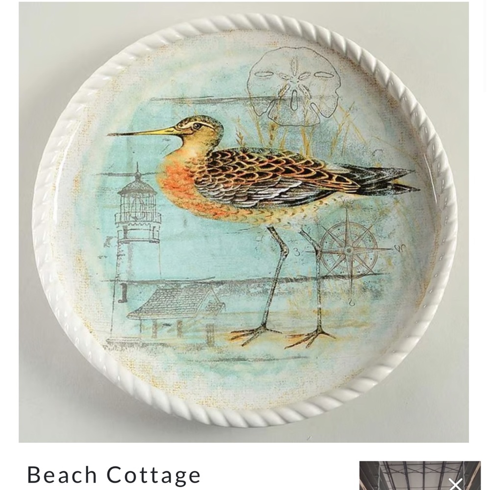 Certified International Beach Cottage White Plate